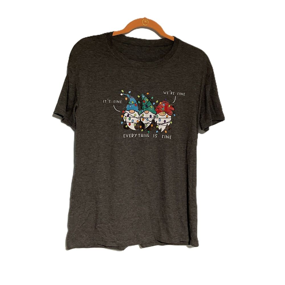 Christmas Gnome Crew T-Shirt Medium